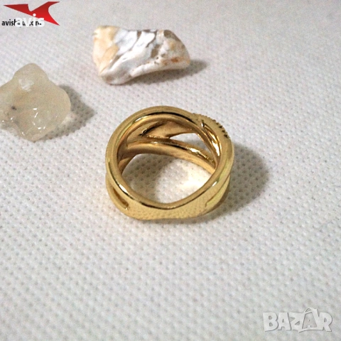 Пръстен с 14К златно покритие 224926, снимка 2 - Пръстени - 54686526