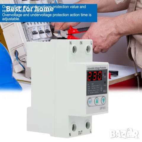 SVP-912 230VAC 50Hz Защита от пренапрежение/под напрежение с регулируеми стойности на защитата, снимка 2 - Друга електроника - 55573740