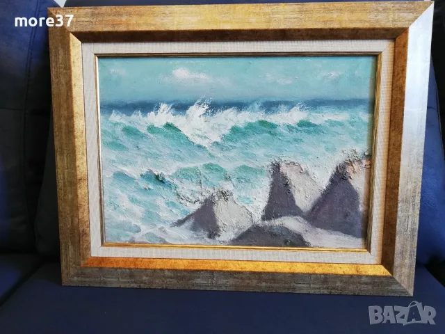 Картина-"Море"-Д.Манолов, снимка 6 - Картини - 48286359