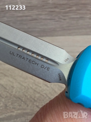 Microtech Ultratech OTF Double Edge Stonewash Turquoise., снимка 2 - Ножове - 54122187