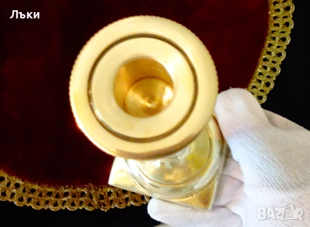 Викториански бронзов свещник 340 гр. , снимка 4 - Антикварни и старинни предмети - 54988851