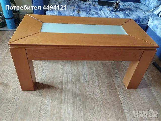 Холна маса от дърво и закалено стъкло , снимка 6 - Маси - 55600610