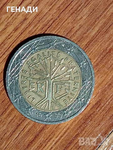 2 евро от 1990 година , снимка 3 - Нумизматика и бонистика - 54723292
