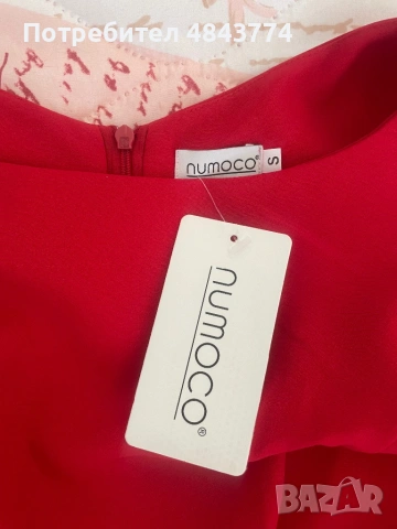 🌹 Червена рокля Numoco – НОВА с етикет 🌹, снимка 2 - Рокли - 54767164