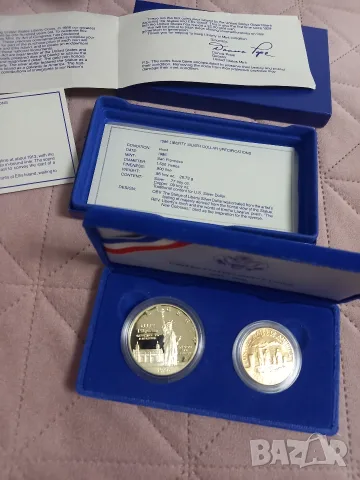 Комплект сребърни монети САЩ 1986 "Liberty Coins" Proof Set, снимка 2 - Нумизматика и бонистика - 55303955