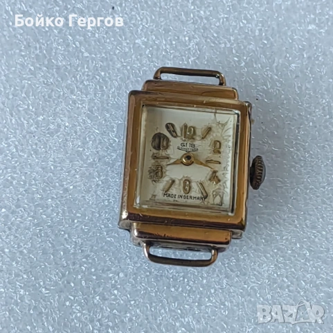 Немски-GDR / DDR Дамски Винтидж часовник GUB GLASHUTTE / SA-15 RUBIS. Позлатен 20MK.РАБОТИ ПЕРФЕКТНО, снимка 3 - Дамски - 54332456