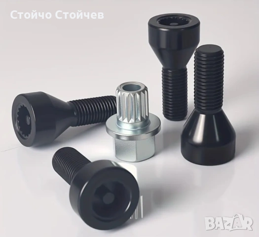 Комплект Секретни Болтове за Джанти M12 x 1.5 (5 части) за BMW Серии 1, 3, 5, 6