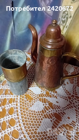 старинен двоен меден чайник, снимка 4 - Антикварни и старинни предмети - 54993023