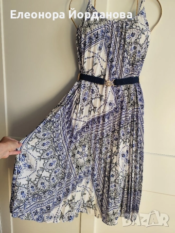Рокля Солей на  , H&M в синьо , снимка 3 - Рокли - 55246822