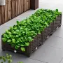 Модулна повдигната леха 120x40x22 см – За зеленчуци, билки и цветя, UV устойчива, кафява, снимка 2