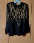  💥 ИзГоДнО 💥 Уникална блуза Handmade,Красива черна блуза със златни шарки,с Дядо Мраз,други блузки, снимка 1