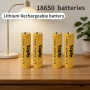 18650 Презареждаща се литиево -йонна батерия с пъпка, снимка 3