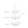 Висяща кошница на 3 нива Relaxdays – за плодове и съхранение, метална, сребриста, спестяваща място, снимка 4