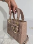 Lady Dior Дамска Бежова Чанта От Агнешка Кожа Код Brand Luxury Fashion18, снимка 5