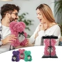 Подаръчна розова мечка в кутия Rose Teddy Bear, снимка 4