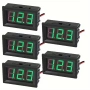 Комплект от 5 броя дигитални волтметра за вграждане DC 5V-120V, зелен LED – за автомобил 10389, снимка 1