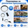 Мощна голяма увеличителна ръчна лупа 10X увеличение за четене на книги стуклена с дръжка джобна, снимка 6