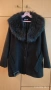 ЕЛЕГАНТНО ЧЕРНО ПАЛТО С КОЖЕНА ЯКА, Р. 50, БЪЛГАРСКО, снимка 1