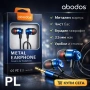 Метални жични слушалки със стерео звук и микрофон, 3.5 мм жак - ABODOS Metal Earphone Код P2190, снимка 2