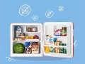 Минибар COMFEE 47L, Мини хладилник с компресор, Ретро дизайн, Червен, Бял , снимка 9