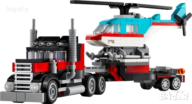НОВО ЛЕГО 31146 Криейтър - Камион с платформа и хеликоптер LEGO 31146 Flatbed Truck with Helicopter, снимка 2 - Конструктори - 55108680