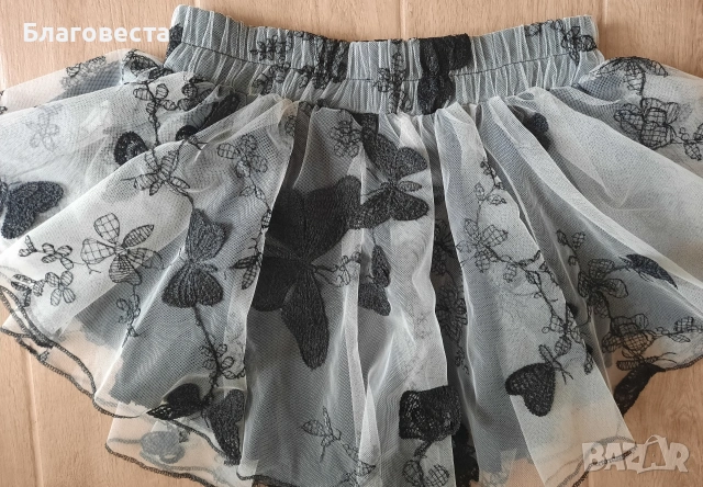 Къса ефирна пола-панталон с бродерия на Evis Style, снимка 2 - Поли - 54960767