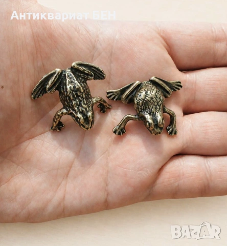 🐸 ДЕКОРАТИВНИ МЕТАЛНИ ЖАБКИ – КОМПЛЕКТ ОТ 2 БРОЯ , снимка 6 - Декорация за дома - 55092610