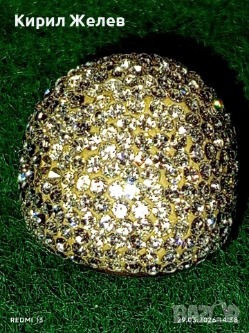 Коктейлен сребърен пръстен инкрустиран с множество кристали стил и елегантност 54183, снимка 5 - Пръстени - 54014715