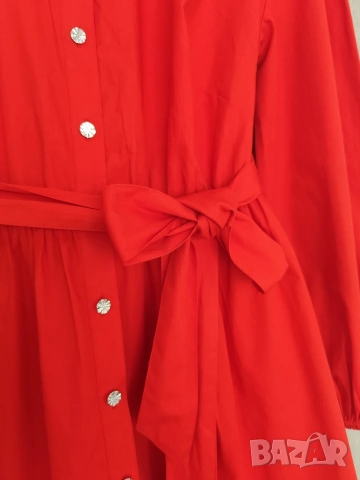 River Island Xs размер нова рокля в червено 100% памук , снимка 3 - Рокли - 54627134