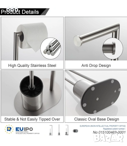 Държач за тоалетна хартия BVL с четка за тоалетна, снимка 4 - Други стоки за дома - 54158098