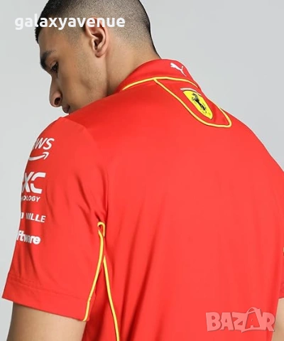 PUMA x Scuderia Ferrari F1 мъжка поло тениска с къс ръкав с лога на отбора и спонсорите, памук, снимка 5 - Тениски - 53981232
