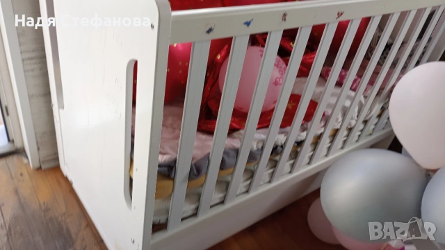 Детско дървено легълце с вградена люлка и матрачето ARBOR BABY, снимка 9 - Кошарки - 54606530