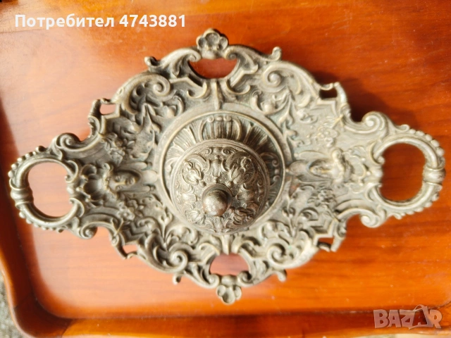 Мастилница от месинг, снимка 4 - Антикварни и старинни предмети - 55013508
