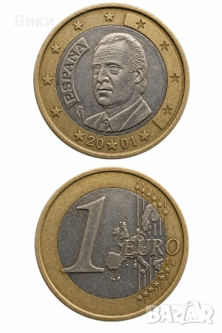 1 евро Испания 2001г.