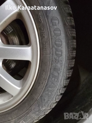 4 бр. алуминиеви джанти 205/55 R16 за Пежо/Ситроен + 3 бр. зимни гуми Goodyear ДОТ 2021