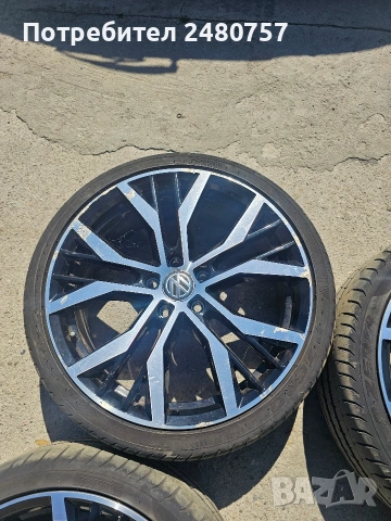 Алуминиеви оригинални джанти за VW с гуми Pireli 19цола, снимка 2 - Гуми и джанти - 54245609