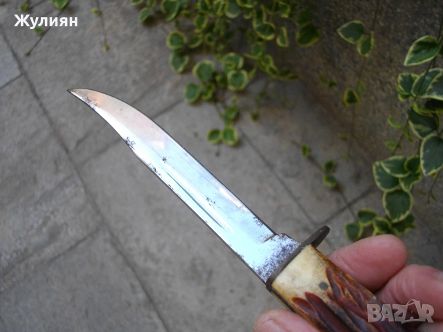 СТАР НОЖ С КАНИЯ РОГОВА ДРЪЖКА, снимка 5 - Антикварни и старинни предмети - 54967340