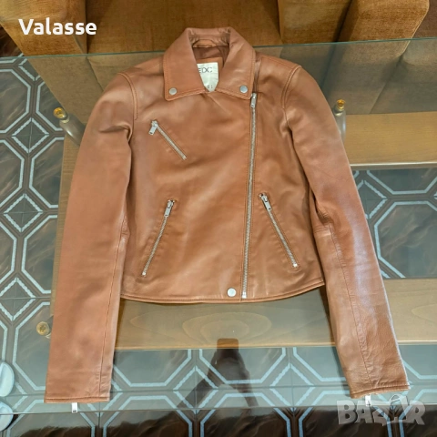 Естествена кожа Esprit байкър яке XS в отлично състояние, снимка 8 - Якета - 54704881