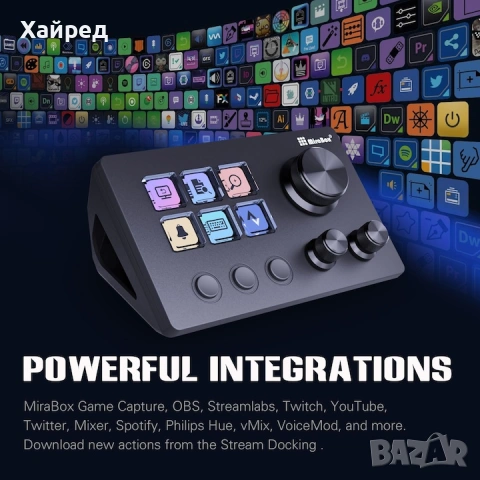 Basicolor N3 Macro Pad за компютър с тройни въртящи се копчета и 6 LCD бутона, USB-C, черен, снимка 6 - Клавиатури и мишки - 54840240