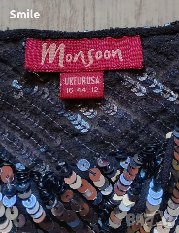 Парти потник / топ с пайети Monsoon, снимка 4 - Потници - 54921521