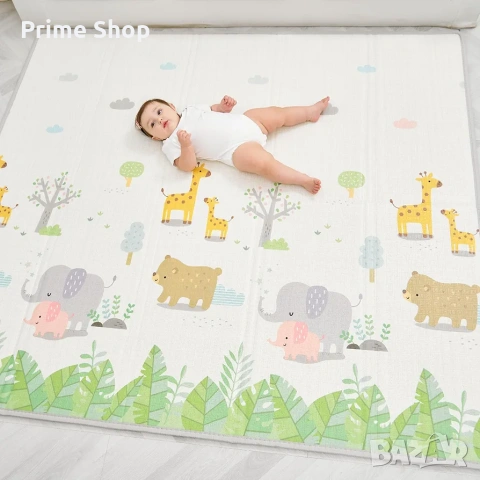 200 x 180 х 2см Сгъваема двулицева детска постелка / килимче за игра SUPERBE BEBE