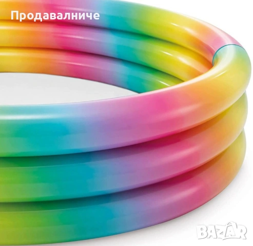 Многоцветен надуваем детски басейн I n t e x - Идеален за забавления в градината 58439NP, снимка 7 - Басейни и аксесоари - 54546434