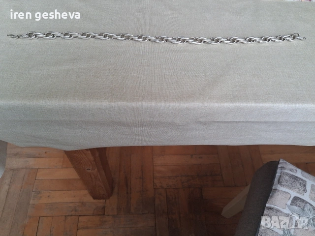 сребърен ланец, снимка 4 - Колиета, медальони, синджири - 54345567