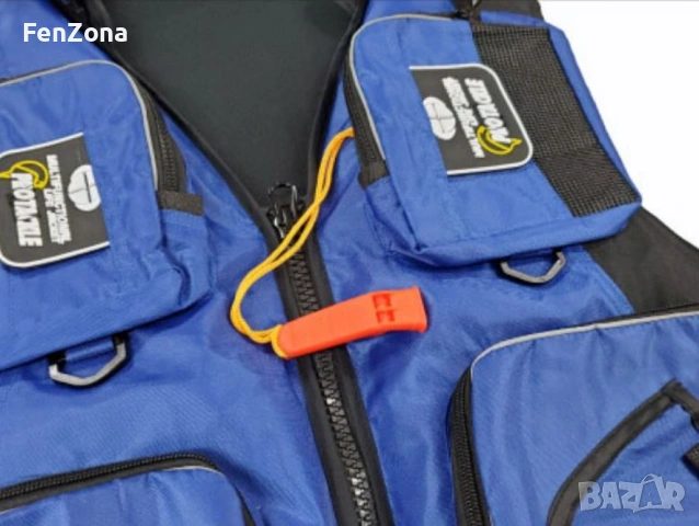 Рибарска плуваща жилетка с яка, снимка 3 - Екипировка - 54101117