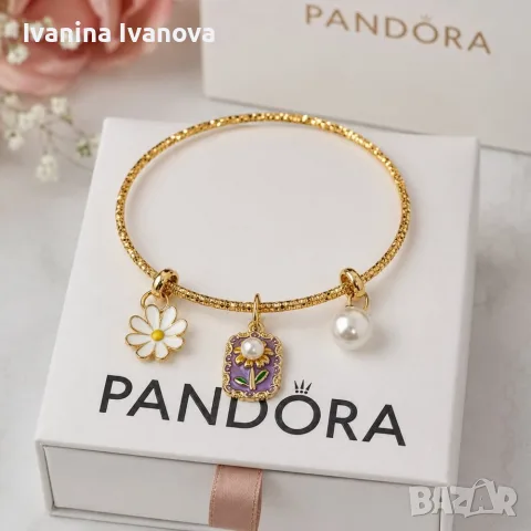 Дамски позлатени гривни Pandora 💎, снимка 6 - Гривни - 55641565