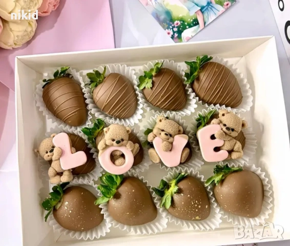 Мече Мечета с букви LOVE силиконов молд форма фондан шоколад гипс смола декор, снимка 8 - Форми - 54403541
