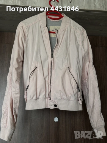 Светлорозово яке тип бомбър Hollister