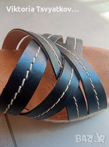 Ортопедични кожени сандали Clarks Sabina Sling (естествена кожа и велур), размер 38, снимка 5 - Сандали - 55278460