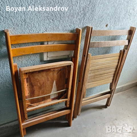 Сгъваеми дървени столове , снимка 2 - Столове - 54441722