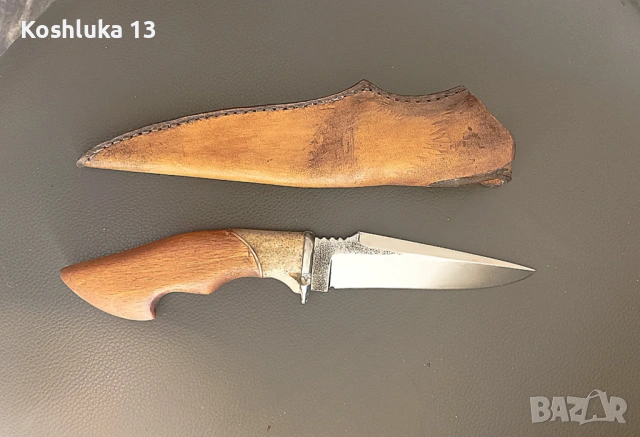 Ръчно изработен нож с кожена кания, снимка 2 - Ножове - 54109878